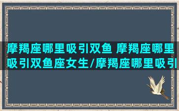 摩羯座哪里吸引双鱼 摩羯座哪里吸引双鱼座女生/摩羯座哪里吸引双鱼 摩羯座哪里吸引双鱼座女生-我的网站